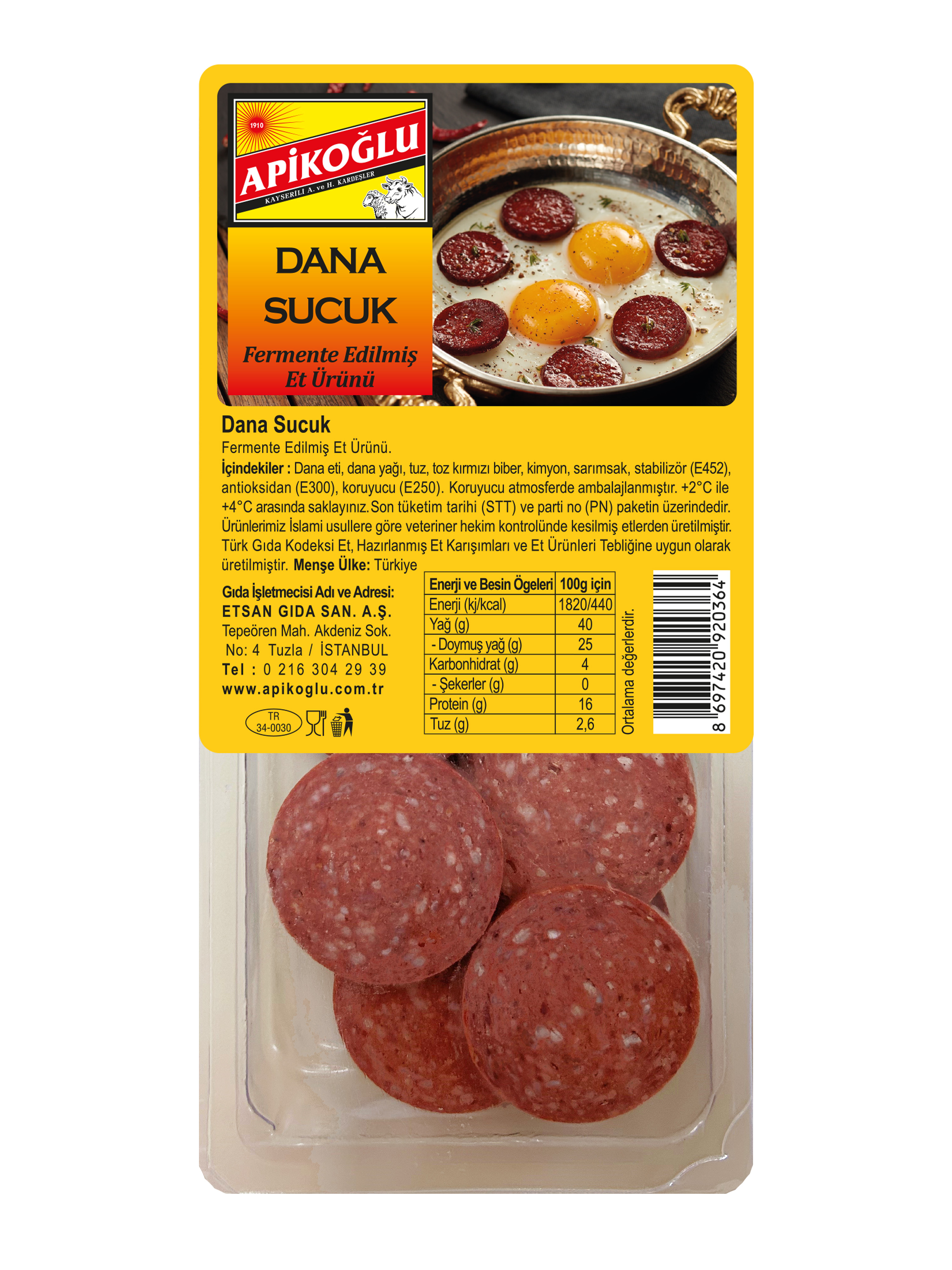 Apikoğlu Dilimli Dana Sucuk